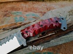 Custom hand forged Stainless steel D2 Hunting knife 15 with leather sheath