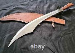 Custom handmade stainless steel sword with leather sheath