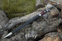 Custom handmade stainless steel sword with leather sheath beautiful gift for him