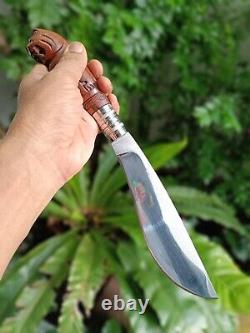 Custom hunting knife 8 4034 antirust steel, Rosewood handle carved tiger & pod