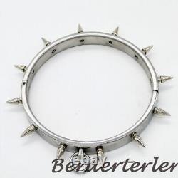 Customizable Stainless Steel Neck Collar with Thorn Row Spike Choker Restraints