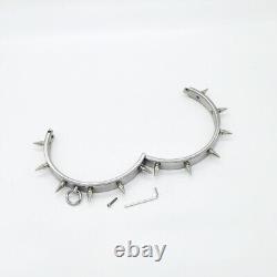 Customizable Stainless Steel Neck Collar with Thorn Row Spike Choker Restraints