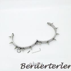 Customizable Stainless Steel Neck Collar with Thorn Row Spike Choker Restraints