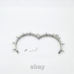 Customizable Stainless Steel Neck Collar with Thorn Row Spike Choker Restraints