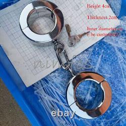 Customization Stainless Steel Oval/round Handcuffs Ankle Cuffs Lock ring