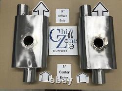 Deep Bass Tone Chamber Muffler Stainless Steel Custom Pair many sizes to choose