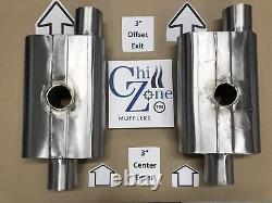 Deep Bass Tone Chamber Muffler Stainless Steel Custom Pair many sizes to choose