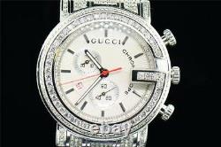 Diamond Gucci Watch Ya101339 Mens 16.50 CT Custom G Bezel Fully Iced Band