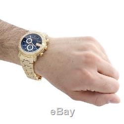 Diamond Gucci Ya101334 Watch 9.50 Ct New Custom Mens 101 G Gold PVD Real 44 MM