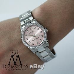 Diamond Ladies Rolex Oyster Perpetual 31mm Pink Dial Watch 68274