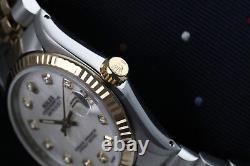 Diamond Rolex 31mm Datejust 18K & SS White Mother of Pearl Dial Jubilee Ship Now