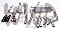 Dual 3 Cat Back Exhaust System & Black Tips For 04-15 Nissan Titan 5.6L Pickup