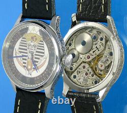 Egypt New Custom Mechanical Wristwatch, Engraved Dial, Case and Movt Cal. 6498