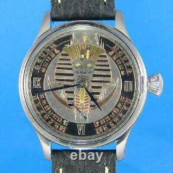 Egypt New Custom Mechanical Wristwatch, Engraved Dial, Case and Movt Cal. 6498