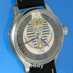 Egypt New Custom Mechanical Wristwatch, Engraved Dial, Case and Movt Cal. 6498