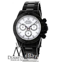 Exclusive Rolex Daytona 40mm Black PVD White Dial Oyster Bracelet 116520