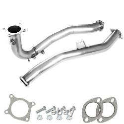 For 2015 2019 WRX 2015+ downpipe catless 3x o2 bung Manual down J pipe