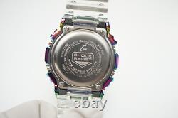 G-Shock DW-5600SRS-7JF, Custom Metal Rainbow Stainless Steel Bezel, Japan Import