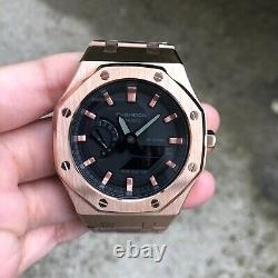 G-shock GA-2100-1A1 Custom Casi Oak Stainless Steel Stainless strap rose gold