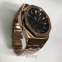 G-shock GA-2100-1A1 Custom Casi Oak Stainless Steel Stainless strap rose gold