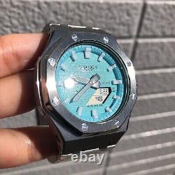 G-shock GA-2110 Custom Casi Oak Emerald Stainless strap custom mod