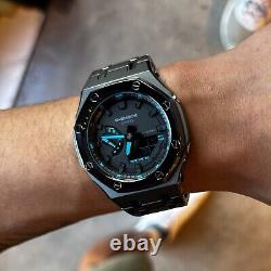 GA2100 Casioak New Custom G-Shock Royal Oak Stainless Steel Dark Grey Gift