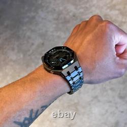 GA2100 Casioak New Custom G-Shock Royal Oak Stainless Steel Dark Grey Gift