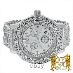 Genuine Diamonds Solitaire Bezel White Gold Finish Khronos Watch Icy Custom Band