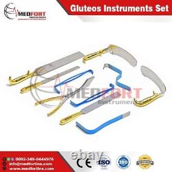 Gluteos Instruments Set of 10 Pcs Premium Quality Instruments, Plastic Surgery