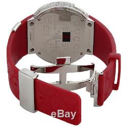 Gucci Diamond Watch YA114212 Custom Full Case Digital Red I-Gucci Band 4 CT