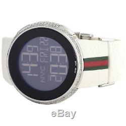 Gucci Diamond White Watch Mens Full Casing Ya114214 5 Row Custom Digital 3.5 CT