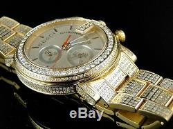 Gucci Fully Iced Mens 10.0 Ct Diamond Gold Finish YA101312 Watch Custom