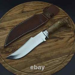 HD CUSTOM HANDMADE 33cm STAINLESS STEEL HUNTING CAMPING BOWIE KNIFE WITH SHEATH