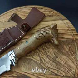 HD CUSTOM HANDMADE 33cm STAINLESS STEEL HUNTING CAMPING BOWIE KNIFE WITH SHEATH