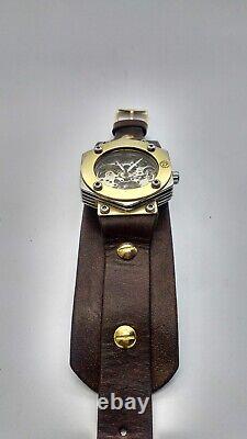 Handmade Watch Stainless Steel Brass Leather Band Ukrainian brand Dr. Dolgiy