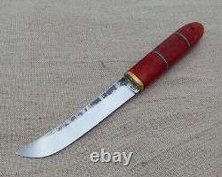 Handmade forged fixed blade custom knife Aikuchi tanto 95x18 karelian birch