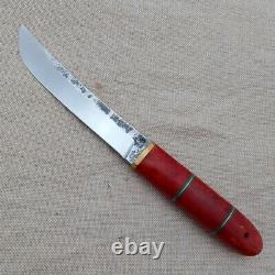 Handmade forged fixed blade custom knife Aikuchi tanto 95x18 karelian birch