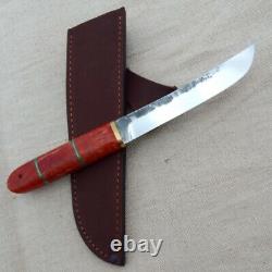 Handmade forged fixed blade custom knife Aikuchi tanto 95x18 karelian birch