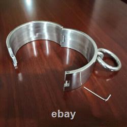 Heavy Stainless Steel 6cm Height Large Ring Male Female Neck Restraint Collar