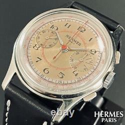 Hermes Watch Chronograph Men's Antique Manual Winding Case 37mm Vintage Japan