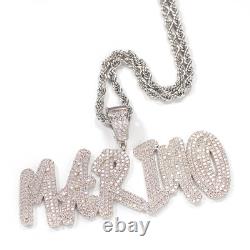 Hip Hop Custom Double-Layer Cursive Name Personalized Necklace for Men Women