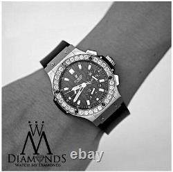 Hublot 301. SM. 1770. GR Big Bang 44mm Black Carbon Dial Diamond Watch on Rubber