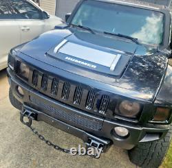 Hummer H3 Hood Vent Stainless Steel, Black & Machined, Custom Made, Heavy Duty