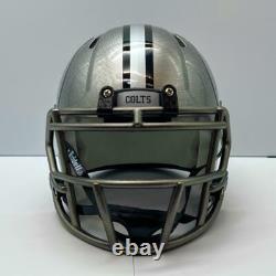 Indianapolis Colts CUSTOM Concept Stainless Steel Hydro-Dipped Mini FB Helmet