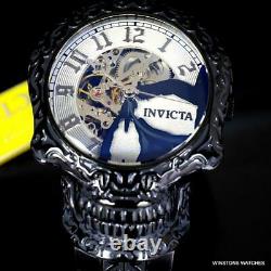 Invicta Artist Skull Automatic Skeletonized Black Stainless Steel 50mm Watch New