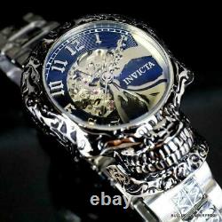 Invicta Artist Skull Automatic Skeletonized Stainless Steel 50mm Watch New