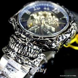 Invicta Artist Skull Automatic Skeletonized Stainless Steel 50mm Watch New