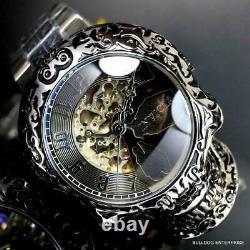 Invicta Artist Skull Automatic Skeletonized Stainless Steel 50mm Watch New