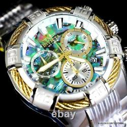 Invicta Bolt Abalone Stainless Steel Swiss Mvt Chronograph 51mm Watch New