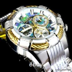 Invicta Bolt Abalone Stainless Steel Swiss Mvt Chronograph 51mm Watch New